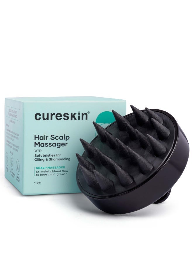 Cureskin Head Massager with Medical-Grade Silicone Bristles | Hair Massager for Hair Growth | Scalp Massager Shampoo Hair Brush, Exfoliating, Oil Massage, Anti-Dandruff - Image 1